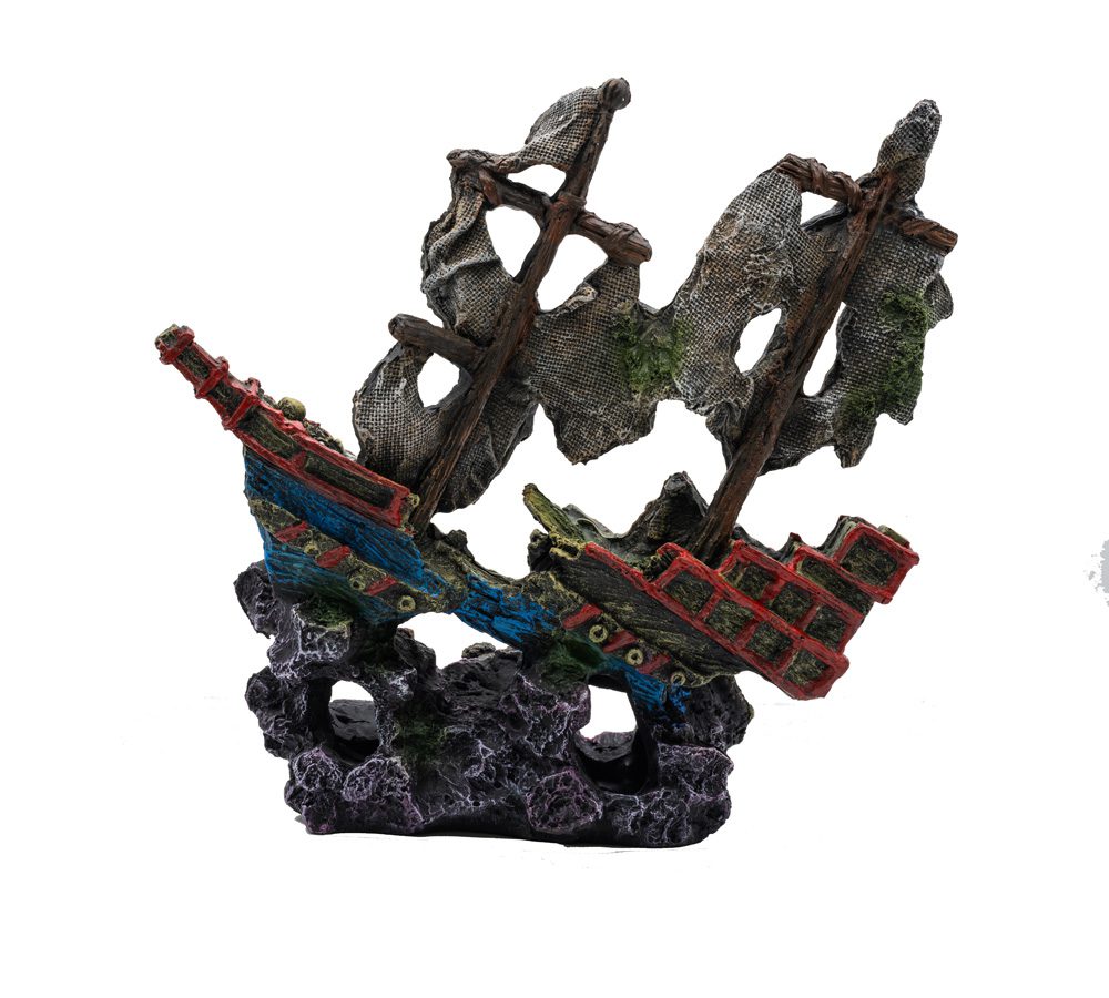 AQ Sunken Sailing Ship 26x10.5x25cm 1DA236