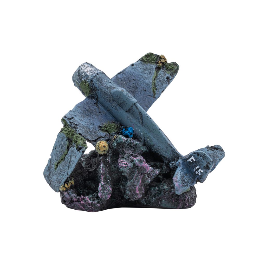 AQ Sunken Fighter Plane 12x12x10cm 1DA250