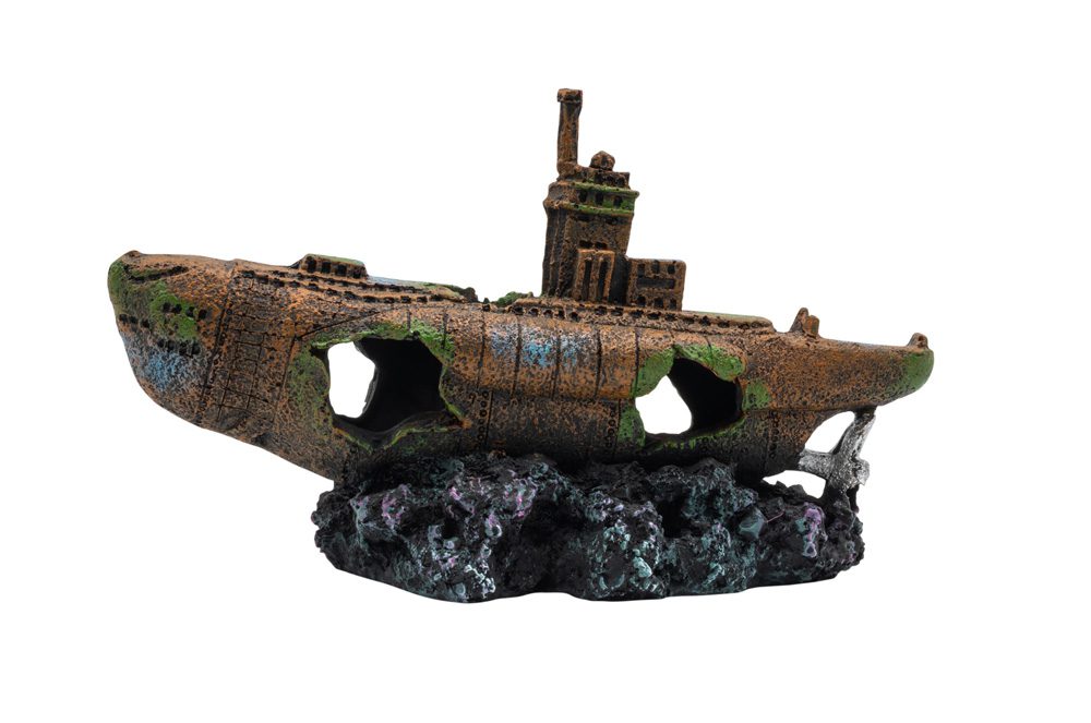 AQ Sunken Submarine 17.5x6.5x11cm 1DA260