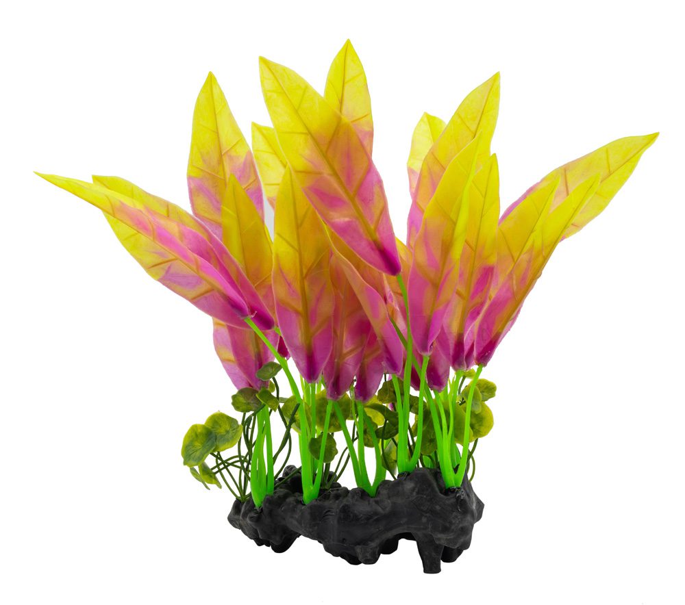 AQ Sword Leaf on Log Fuchsia 26cm 1DA331