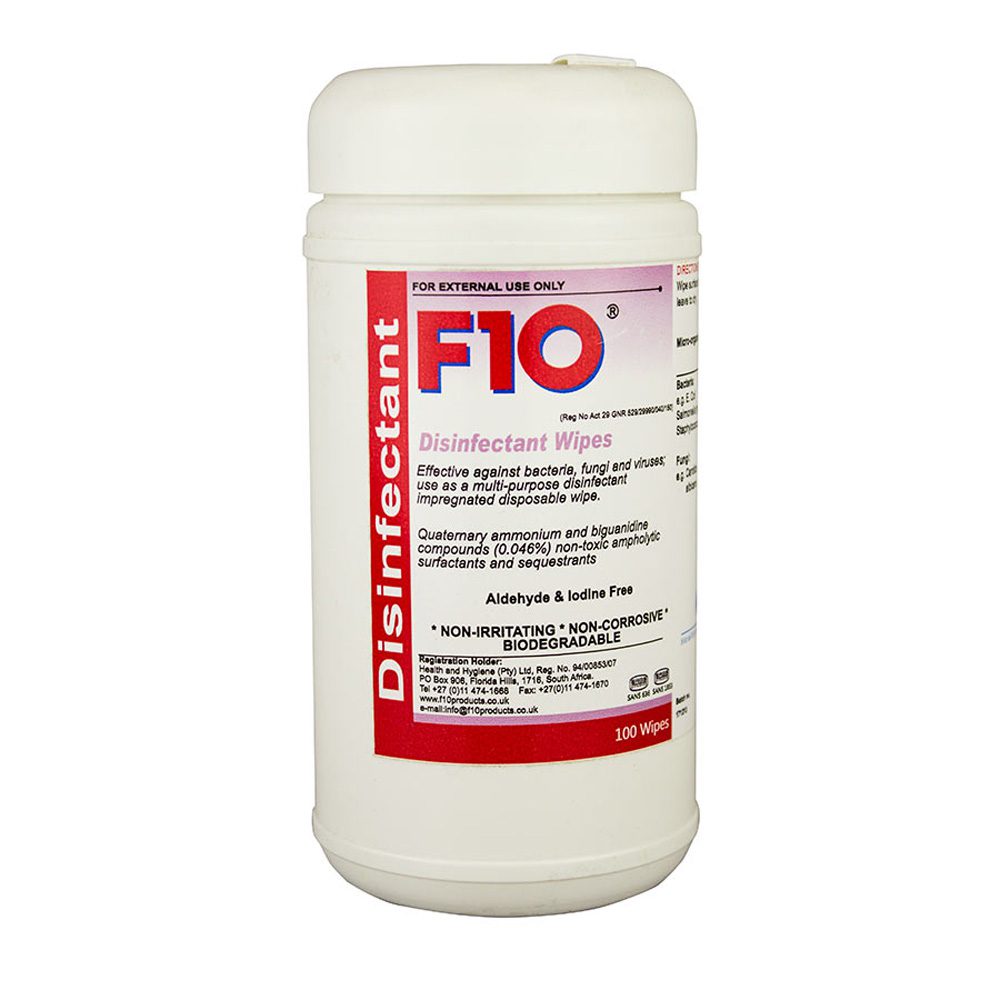 F10 Disinfectant Wipes (dispensing pack 100)