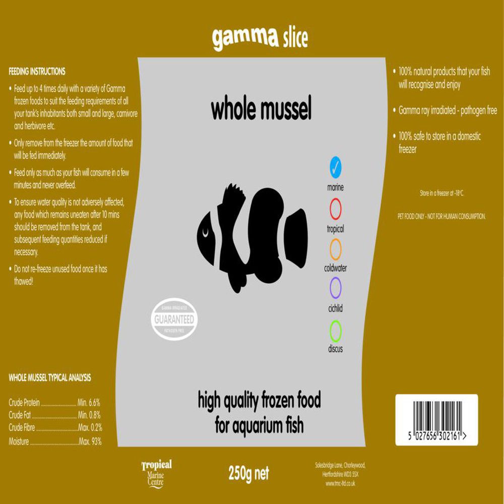 Gamma SLICE Whole Mussel, 250g